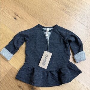 NEW** Childhoods Dark Gray Ruffle Hem Sweatshirt